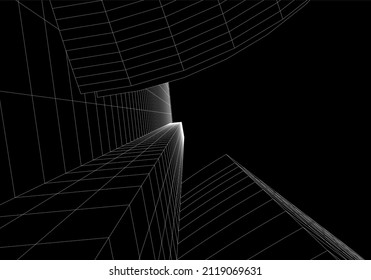 Modern architecture vector 3d illustration