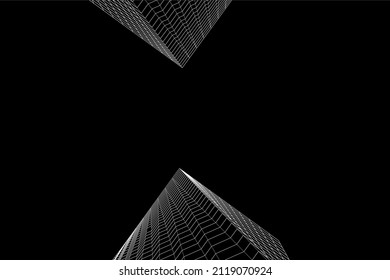 Ilustración vectorial 3d de arquitectura moderna