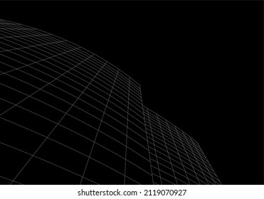 Ilustración vectorial 3d de arquitectura moderna
