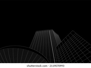 Moderne Architektur, Vektorgrafik 3D