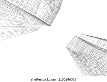 Modern architecture vector 3d illustration