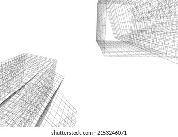 Modern architecture vector 3d illustration
