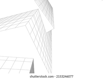 Modern architecture vector 3d illustration