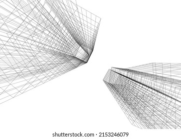 Modern architecture vector 3d illustration