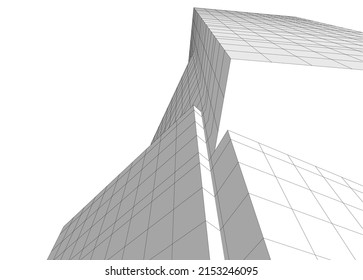 Modern architecture vector 3d illustration