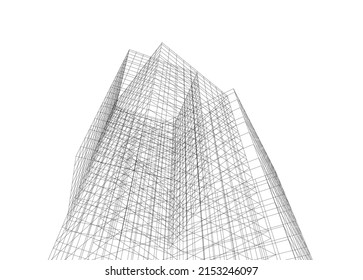 Modern architecture vector 3d illustration