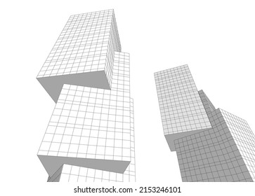 Modern architecture vector 3d illustration