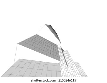 Modern architecture vector 3d illustration