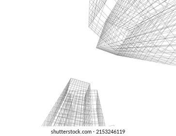 Modern architecture vector 3d illustration