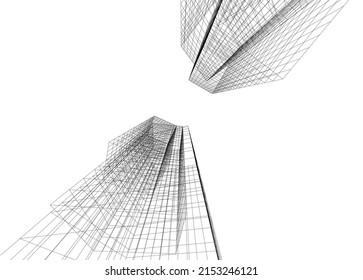 Modern architecture vector 3d illustration