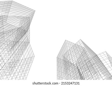 Moderne Architektur, Vektorgrafik 3D