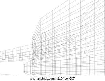 Modern architecture vector 3d illustration