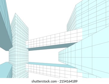 Modern architecture vector 3d illustration