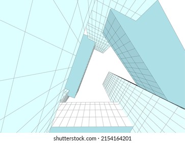 Modern architecture vector 3d illustration