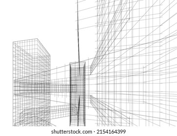 Moderne Architektur, Vektorgrafik 3D