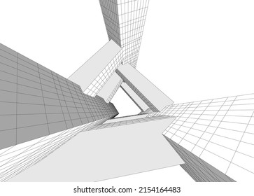 Modern architecture vector 3d illustration