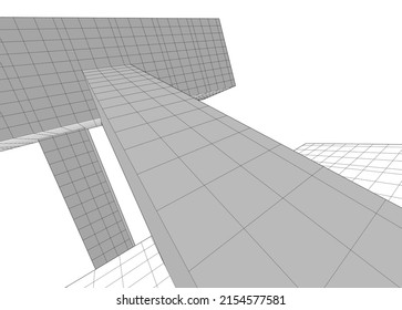 Modern architecture vector 3d illustration