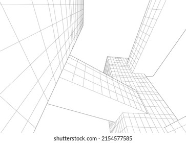 Modern architecture vector 3d illustration