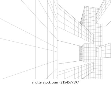 Modern architecture vector 3d illustration