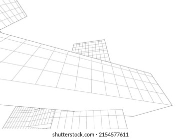 Modern architecture vector 3d illustration