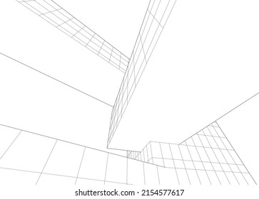 Modern architecture vector 3d illustration