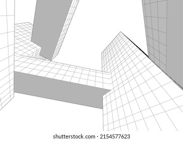 Moderne Architektur, Vektorgrafik 3D