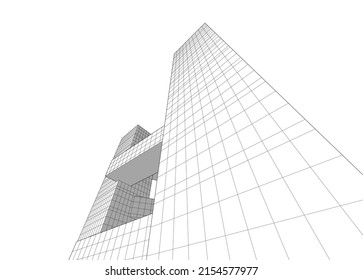 Modern architecture vector 3d illustration
