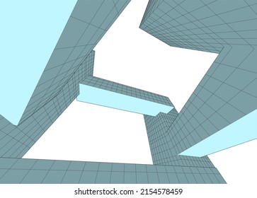 Modern architecture vector 3d illustration