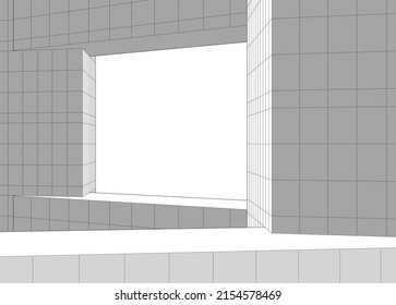 Modern architecture vector 3d illustration