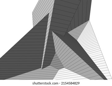 Moderne Architektur, Vektorgrafik 3D