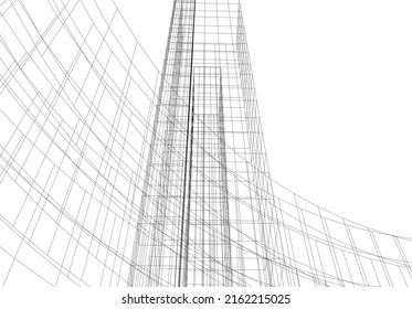 Modern architecture vector 3d illustration