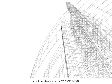 Modern architecture vector 3d illustration