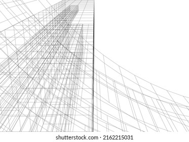 Modern architecture vector 3d illustration