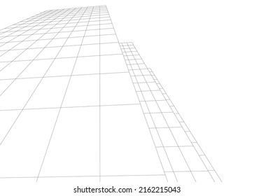Ilustración vectorial 3d de arquitectura moderna