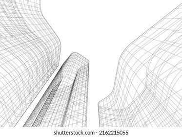 Modern architecture vector 3d illustration