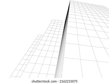 Ilustración vectorial 3d de arquitectura moderna