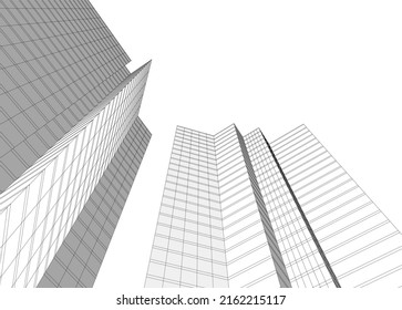 Modern architecture vector 3d illustration
