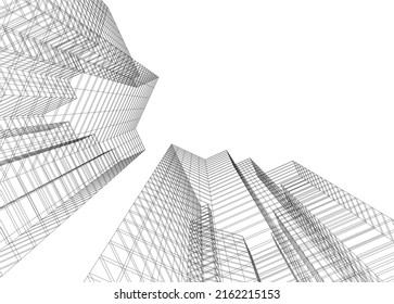 Moderne Architektur, Vektorgrafik 3D