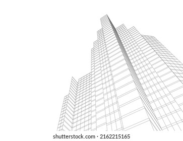 Modern architecture vector 3d illustration