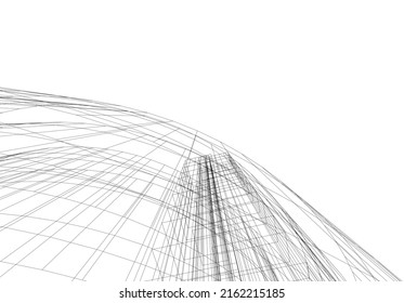 Modern architecture vector 3d illustration