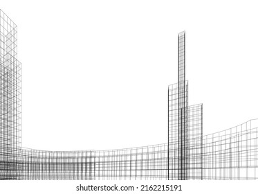 Modern architecture vector 3d illustration
