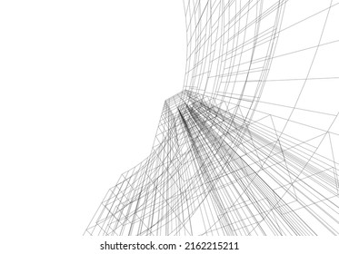Ilustración vectorial 3d de arquitectura moderna
