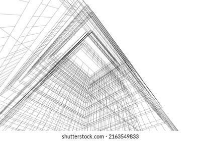 Modern architecture vector 3d illustration