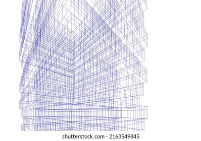 Ilustración vectorial 3d de arquitectura moderna