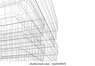 Modern architecture vector 3d illustration
