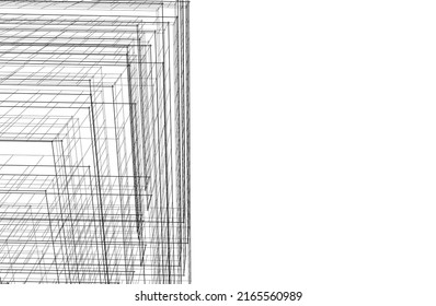 Modern architecture vector 3d illustration