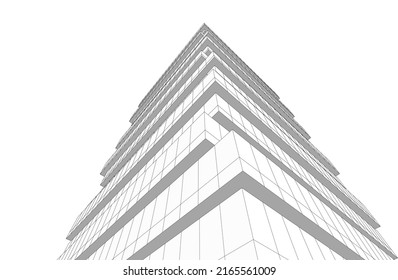 Modern architecture vector 3d illustration