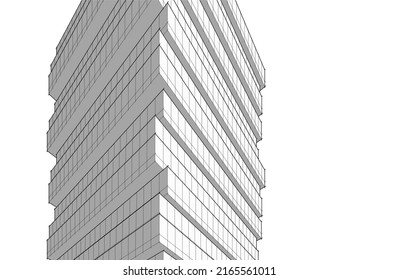 Modern architecture vector 3d illustration