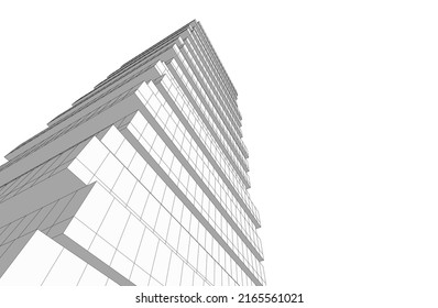 Modern architecture vector 3d illustration