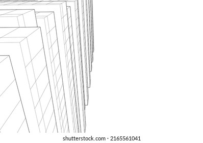 Modern architecture vector 3d illustration